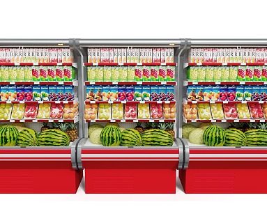 Modern Display Cabinet Refrigerated Display Cabinet Fresh Fruit 3d model