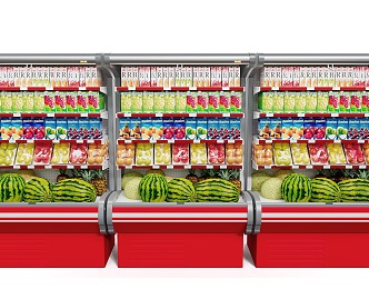 Modern Display Cabinet Refrigerated Display Cabinet Fresh Fruit 3d model