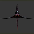 Red Origami Crane With Spread Wings And Detailed Intricate Texture Metallic Shine Artistic Sculpture