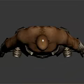 Muscular Male Fantasy Warrior Game Movie Character With Metal Arm And Leg Armor