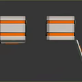 Modern Furniture Cabinet with White Orange Design Open Closed Doors and Ventilation Panels