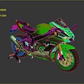 Green Kawasaki Sport Motorcycle With Sleek Design And Black Red Accents