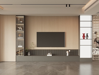 Modern TV background wall 3d model