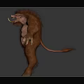 Fierce Game Movie Character Featuring Red Fur Muscular Body And Tusked Face Standing Posture