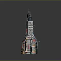 Cartoon Skyscraper Model Featuring Lego Style Design Billboards And Detailed Floors