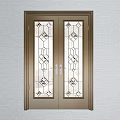 Various Double Doors Designs With Glass Panels And Decorative Patterns 3d model