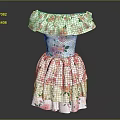 Elegant Women's White Floral Print Off Shoulder Tiered Skirt Dress