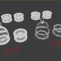 Canned Food Display With High Poly And Low Poly Models In Various Colors