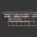 Industrial Equipment Structure With Metal Roof Piping System And Elevated Platform