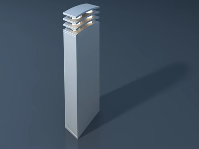 Modern Outdoor Pillar Light In White With Layered Top Lighting Design 3d model