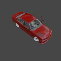 Red Classic Car With Open Doors And Detailed Alloy Wheels Design