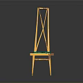 Stylish Yellow Frame Chair With Green Padded Seat For Modern Home Decor