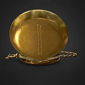 Vintage Gold Pocket Watch with Portrait Inside Dial and Chain