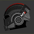 Futuristic Black Red Stripe Helmet With Carbon Fiber Design And Sleek Headset Style Side Parts