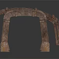 Multiple Rusted Metal Arched Support Bracket Components For Industrial Equipment