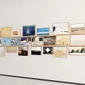 Modern Wall Photo Collage With Various Landscape Building Nature Photos And Different Sized Frames