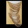 Modern Abstract Wall Art With Gold And White Wavy Texture Design