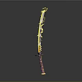 Ornate Decorative Sword With Golden Intricate Patterns Purple Pink Scabbard And Elegant Hilt Design