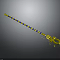 Long Pole With Yellow And Blue Stripes And Yellow Ring At The End