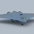 Gray Fighter Jet With Red Emblems And Jet Engines Emitting Flames And Blue Trails 3d model