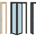 Various Style Folding Doors With Wooden And Glass Panels For Home Interior