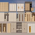 Various Modern Wooden Wardrobe Designs With Multiple Storage Styles And Solutions 3d model