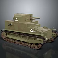 Detailed Military Tank Model With Green Body Triangular Mark Number 231 And Brown Tracks