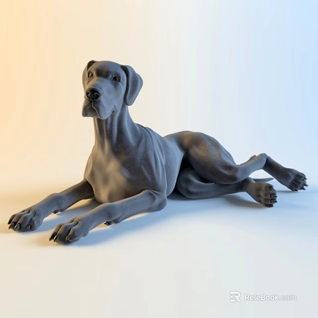 Gray Reptile Lying on White Background in Studio Lighting Setup 3d model