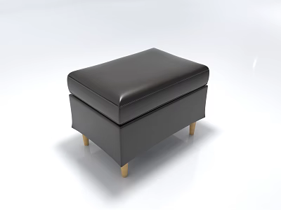 Black Leather Multi seat Sofa With Gold Legs Modern Living Room Furniture 3d model