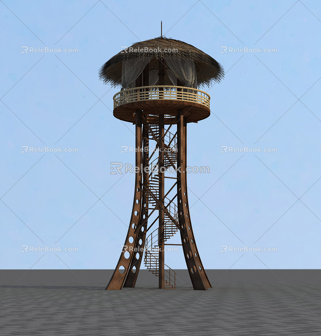 Modern Watchtower Viewing Pavilion 3d model