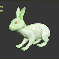 White Rabbit Figurine With Long Ears Black Eyes On Dark Reflective Surface