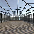 Villa Balcony With Glass Roof Wooden Floor Glass Walls And Trees Outside For Natural Light