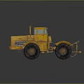 Yellow Heavy Construction Grader With Large Tires And Detailed Mechanical Structure 3d model