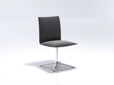 Black Office Chair With Modern Design Leather Seat And Metal Base 3d model