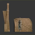 Cartoon Scene Featuring Fantasy Buildings Tall Tower Arch And Copper Blue Decorations