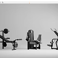 Gym Fitness Equipment With Barbell Bench Press Adjustable Fitness Chair And Multi Functional Trainer