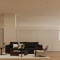 Modern Minimalist Clothing Store Interior With Warm Recessed Lights Full Length Mirror And Wooden Floors
