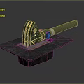 Green Industrial Cutting Equipment With Rotating Blade And Square Mounted Base