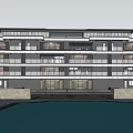 modern residential building multi-storey residence 3d model