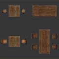 Rustic Solid Wood Dining Tables And Matching Chairs With Natural Wood Finish
