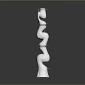 White Decorative Spiral Structure With Reflective Base On Dark Background