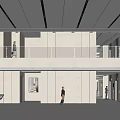 Hotel lobby front desk 3d model