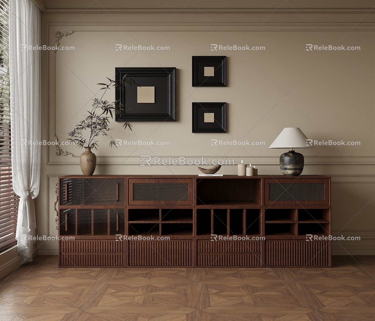 Middle Ancient Vintage Sideboard Finished Sideboard Sideboard 3d model