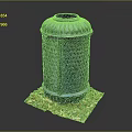 Teal Glazed Ceramic Vase With Honeycomb Pattern On Copper Textured Mat