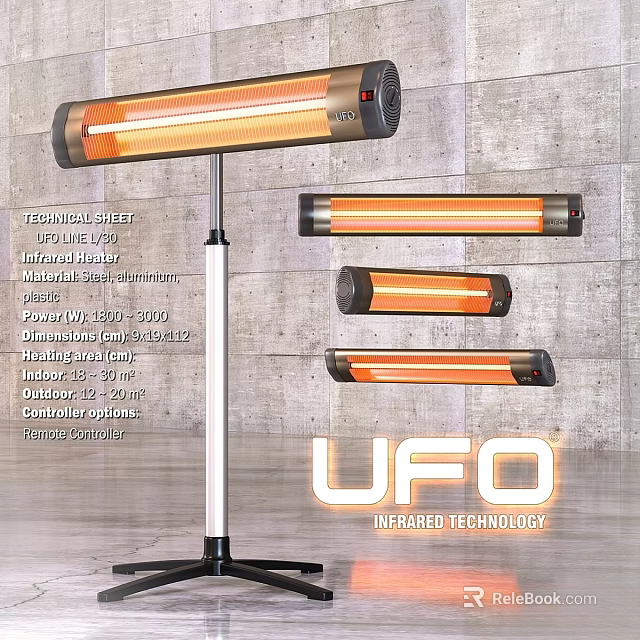 UFO Infrared Technology Electric Heater with Modern Design and Efficient Heating 3d model