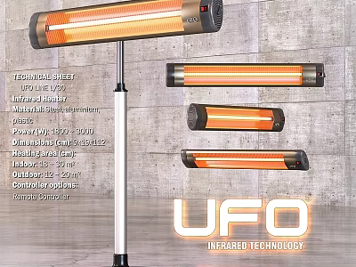 UFO Infrared Technology Electric Heater with Modern Design and Efficient Heating 3d model
