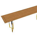 Modern Minimalist Side Table With Wooden Tabletop And Golden Metal Legs