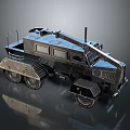 Modern Armored Tank 3D Model With Heavy Tracks Antenna And Railing Structure