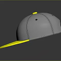 Gray Hat With Yellow Brim Yellow Eye Design And Stitches