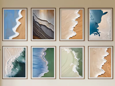 Modern Decorative Painting Texture Painting Abstract Painting Living Room Hanging Painting Hallway Hanging Painting 3d model